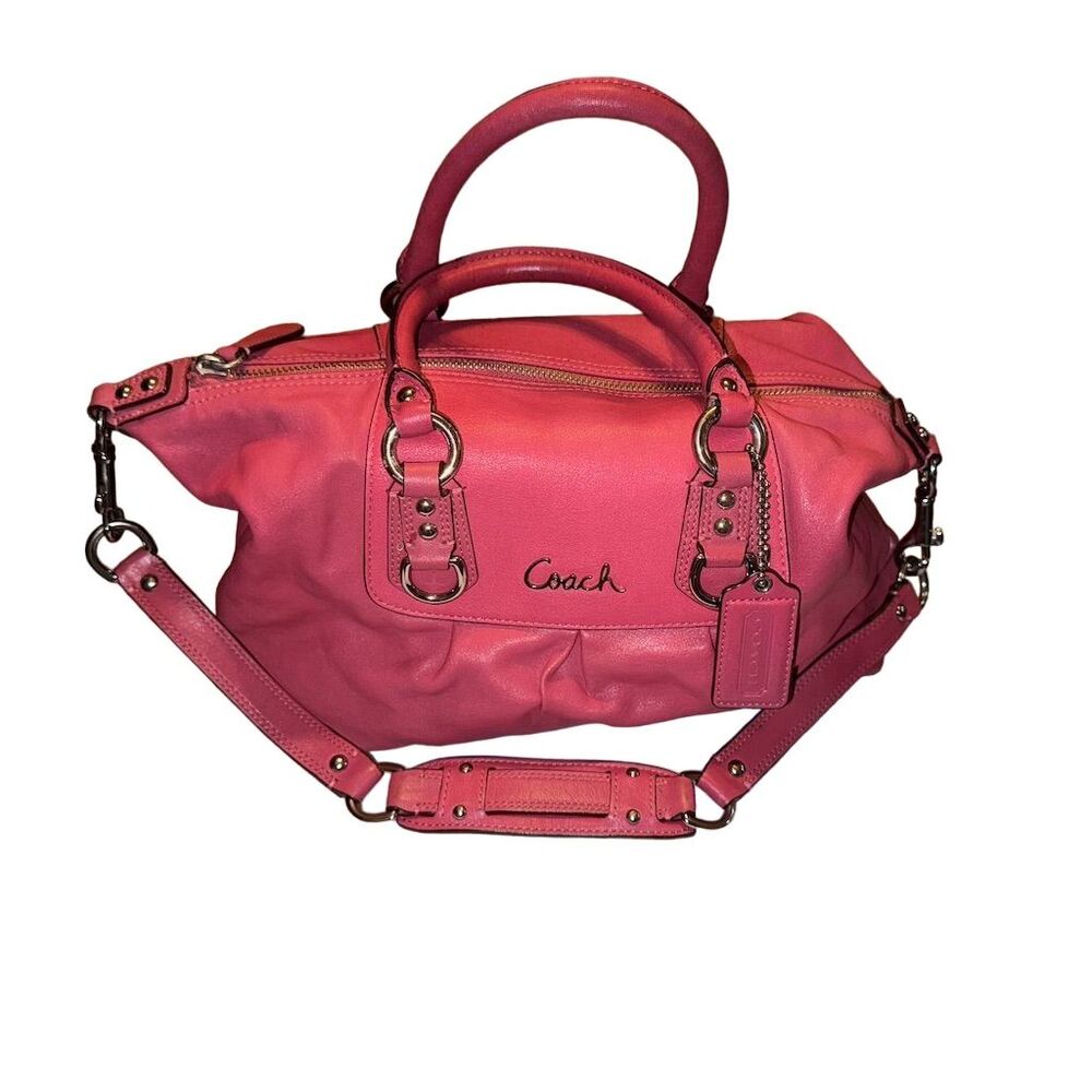Coach Ashley Pink on Pink Leather Satchel Shoulder Bag Purse